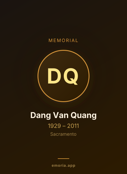 Memorial portrait of Dang Van Quang