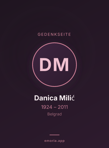 Gedenkportrait von Danica Milić
