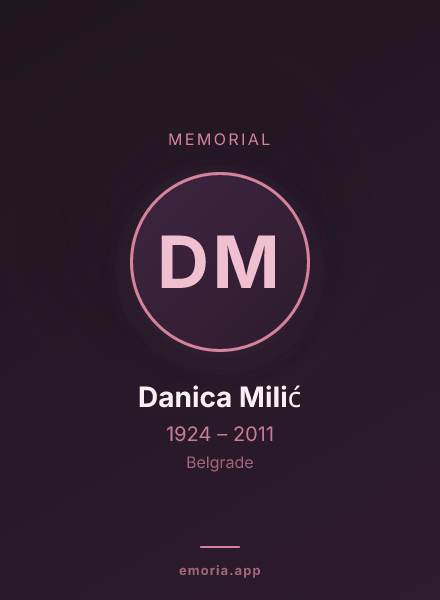 Memorial portrait of Danica Milić