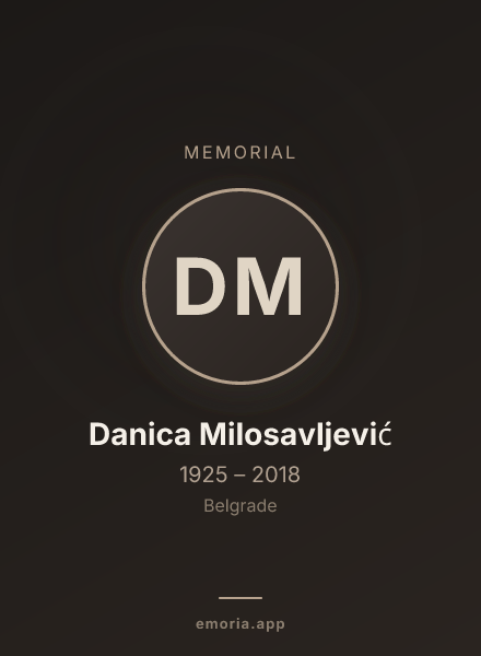 Memorial portrait of Danica Milosavljević