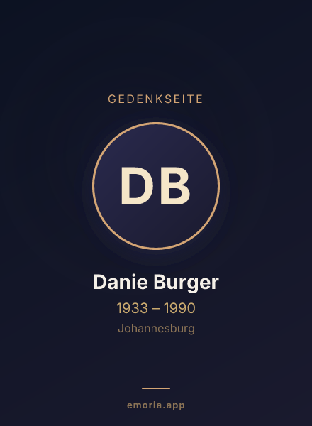 Gedenkportrait von Danie Burger