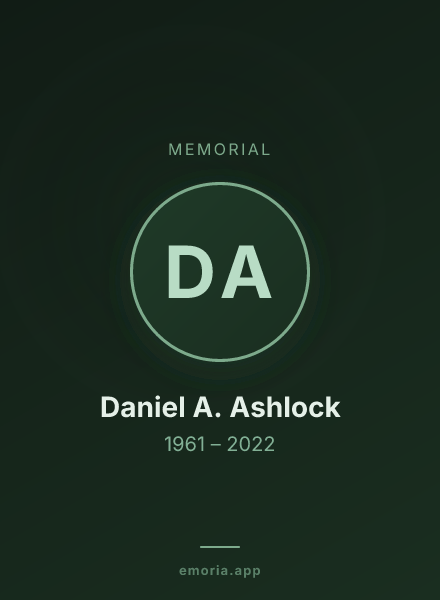 Memorial portrait of Daniel A. Ashlock