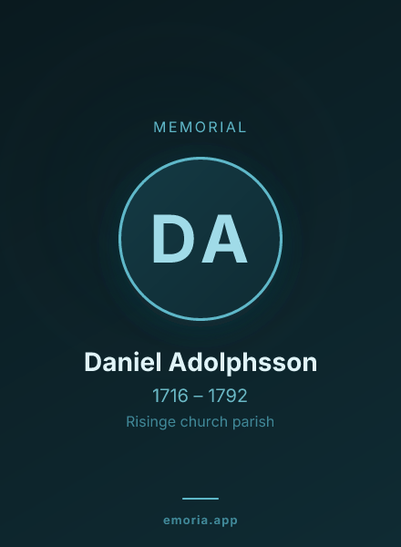 Memorial portrait of Daniel Adolphsson