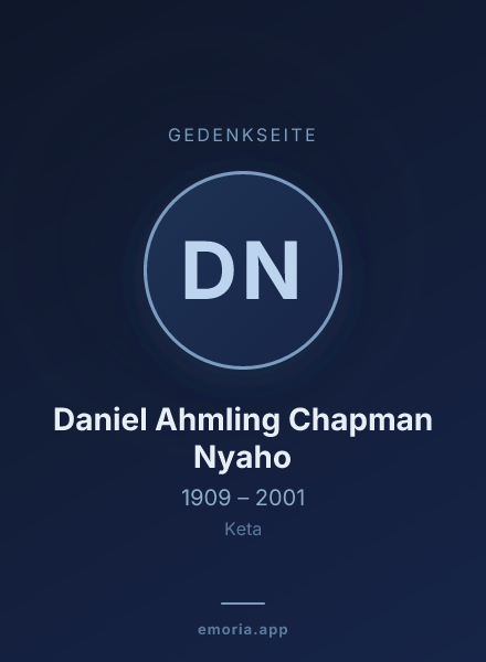 Gedenkportrait von Daniel Ahmling Chapman Nyaho