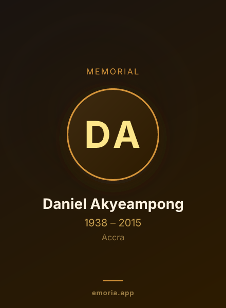 Memorial portrait of Daniel Akyeampong