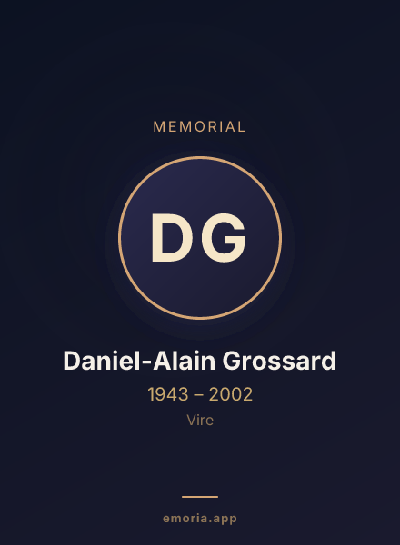 Memorial portrait of Daniel-Alain Grossard