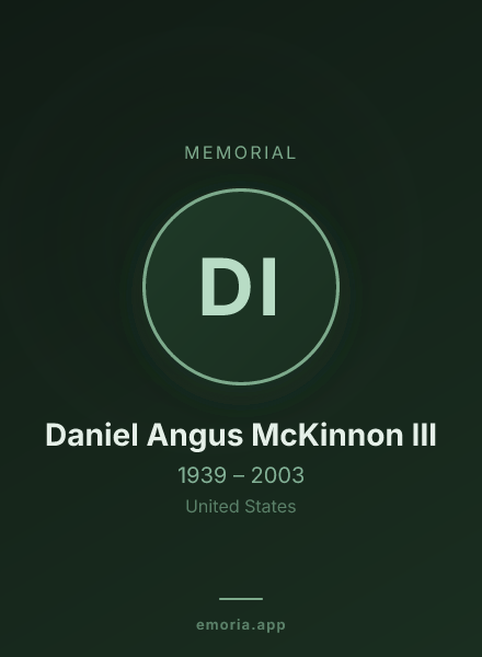 Memorial portrait of Daniel Angus McKinnon III