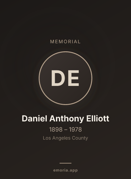 Memorial portrait of Daniel Anthony Elliott