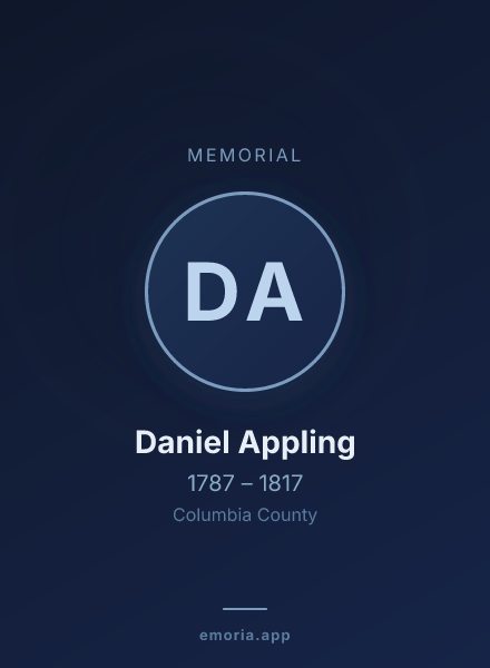 Memorial portrait of Daniel Appling