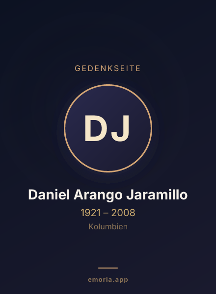 Gedenkportrait von Daniel Arango Jaramillo