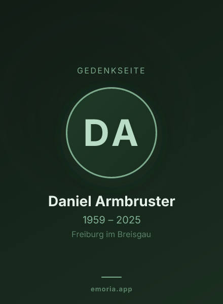 Gedenkportrait von Daniel Armbruster