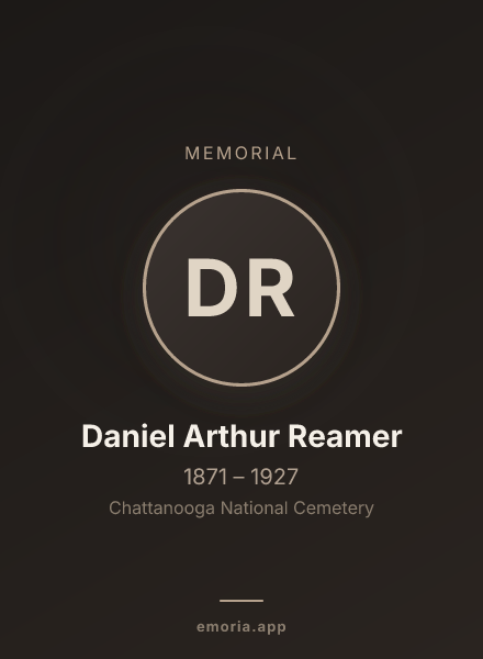 Memorial portrait of Daniel Arthur Reamer