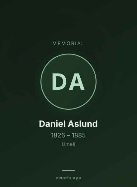 Memorial portrait of Daniel Aslund