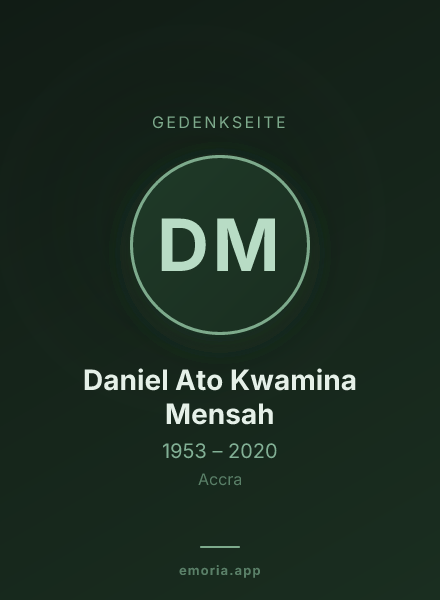 Gedenkportrait von Daniel Ato Kwamina Mensah