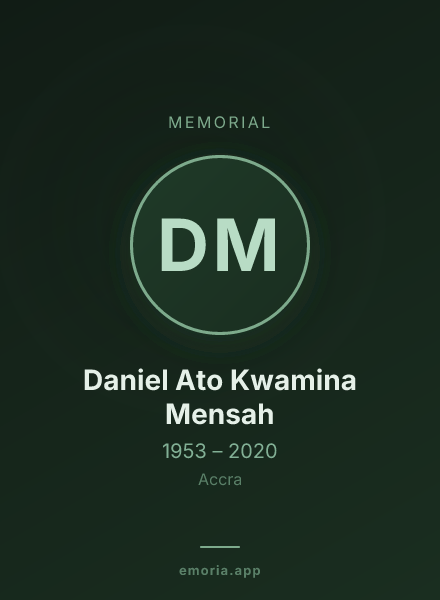 Memorial portrait of Daniel Ato Kwamina Mensah