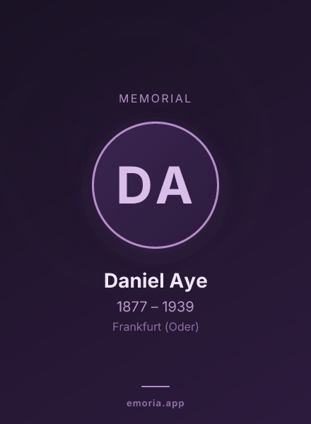 Memorial portrait of Daniel Aye