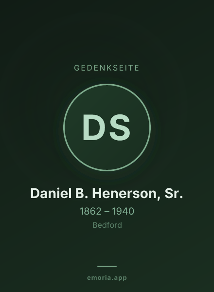 Gedenkportrait von Daniel B. Henerson, Sr.