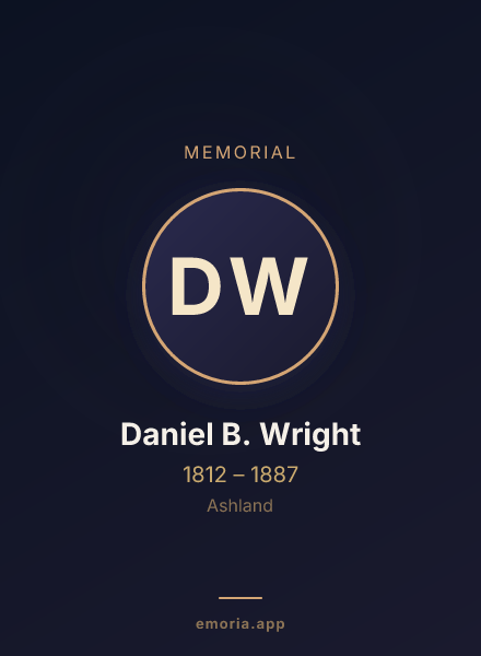 Memorial portrait of Daniel B. Wright