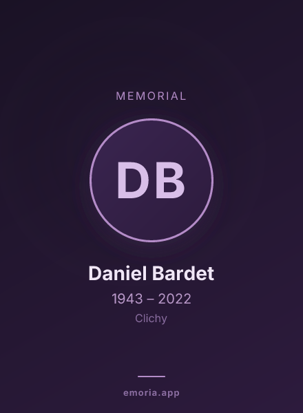 Memorial portrait of Daniel Bardet