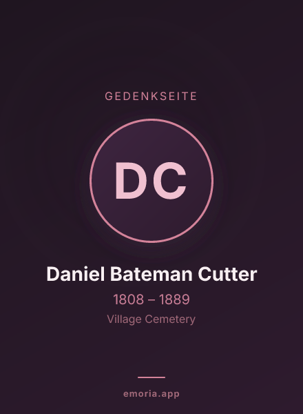 Gedenkportrait von Daniel Bateman Cutter