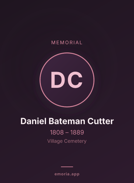 Memorial portrait of Daniel Bateman Cutter