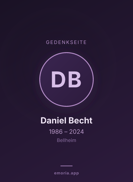 Gedenkportrait von Daniel Becht