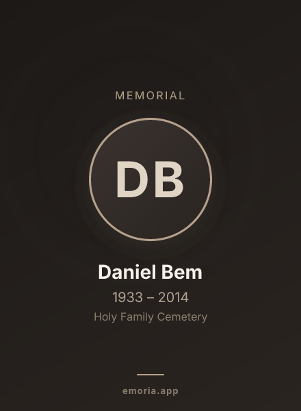 Memorial portrait of Daniel Bem