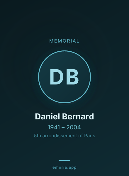 Memorial portrait of Daniel Bernard