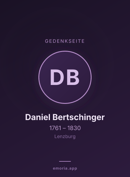 Gedenkportrait von Daniel Bertschinger