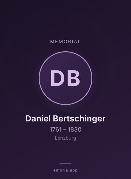 Memorial portrait of Daniel Bertschinger