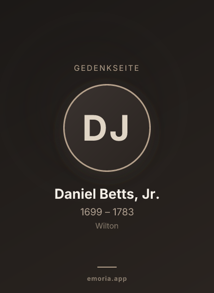 Gedenkportrait von Daniel Betts, Jr.