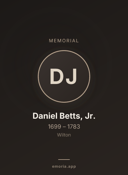 Memorial portrait of Daniel Betts, Jr.