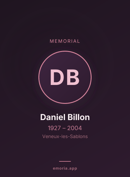 Memorial portrait of Daniel Billon