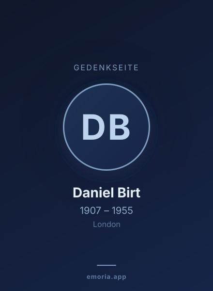 Gedenkportrait von Daniel Birt