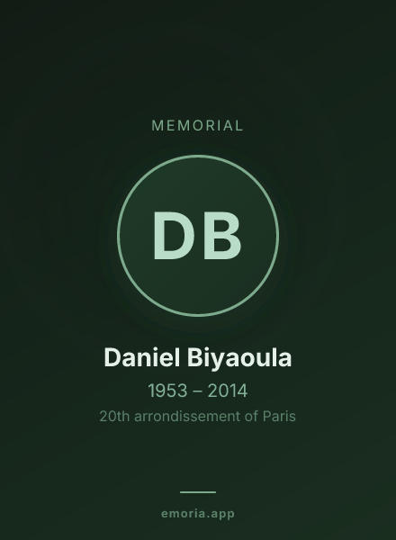 Memorial portrait of Daniel Biyaoula