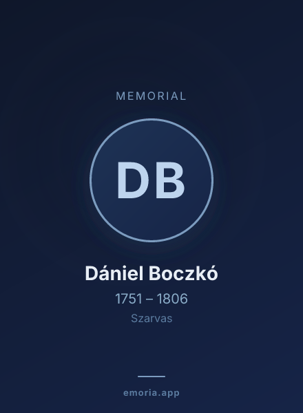 Memorial portrait of Dániel Boczkó
