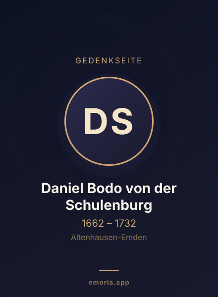 Gedenkportrait von Daniel Bodo von der Schulenburg