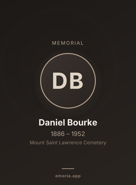 Memorial portrait of Daniel Bourke