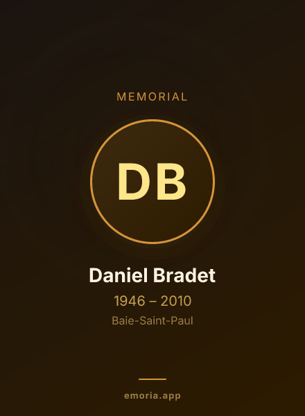 Memorial portrait of Daniel Bradet
