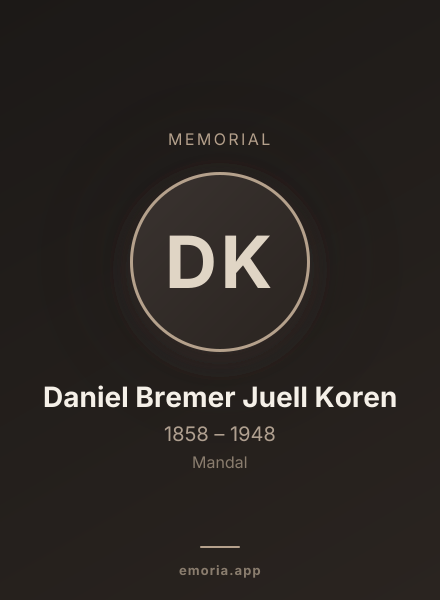 Memorial portrait of Daniel Bremer Juell Koren