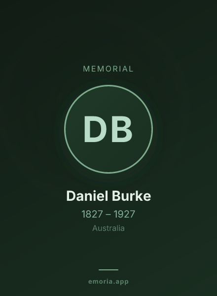 Memorial portrait of Daniel Burke