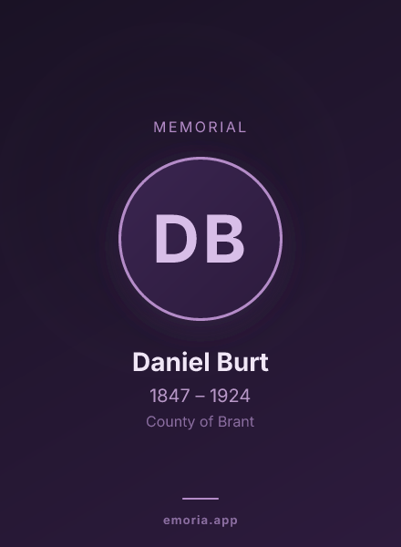 Memorial portrait of Daniel Burt