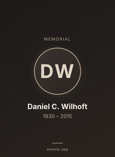Memorial portrait of Daniel C. Wilhoft