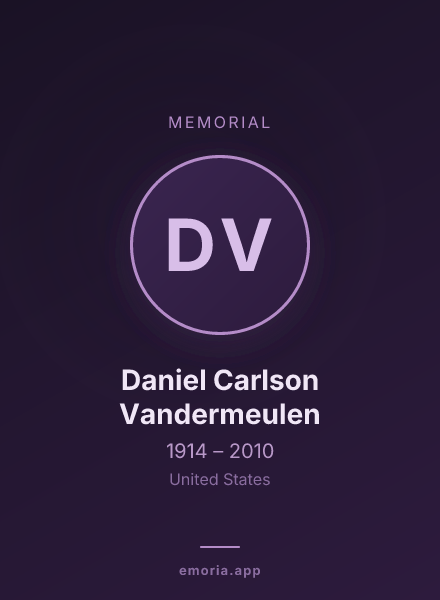 Memorial portrait of Daniel Carlson Vandermeulen