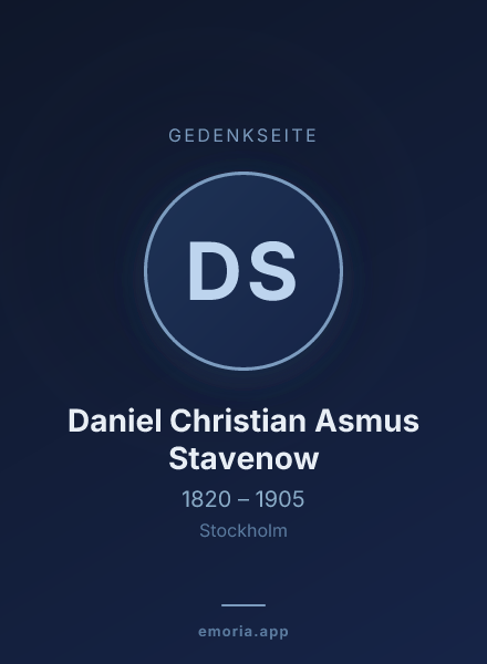 Gedenkportrait von Daniel Christian Asmus Stavenow