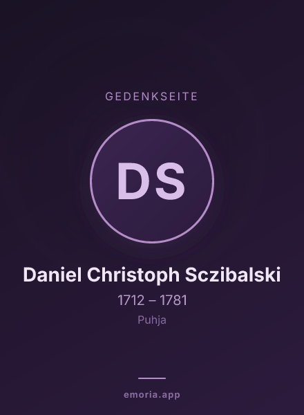 Gedenkportrait von Daniel Christoph Sczibalski