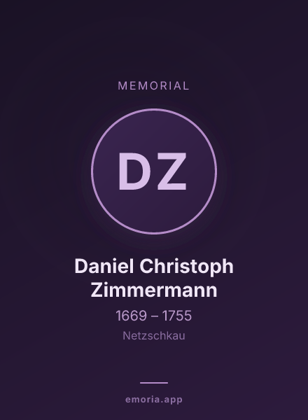 Memorial portrait of Daniel Christoph Zimmermann