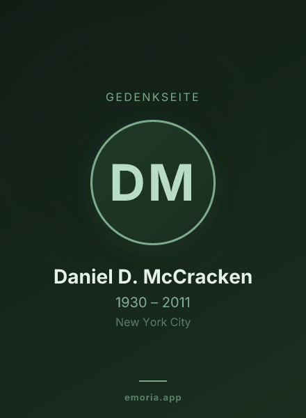 Gedenkportrait von Daniel D. McCracken