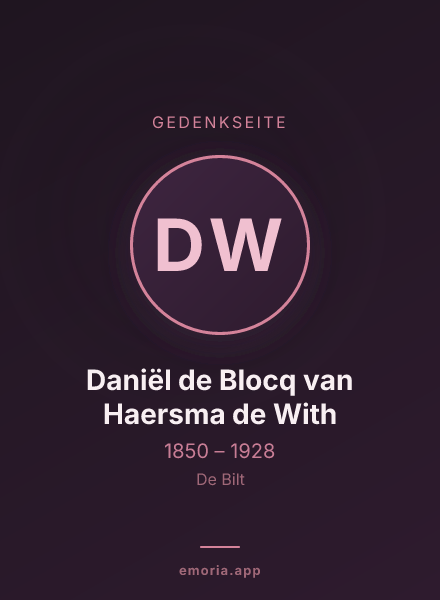 Gedenkportrait von Daniël de Blocq van Haersma de With