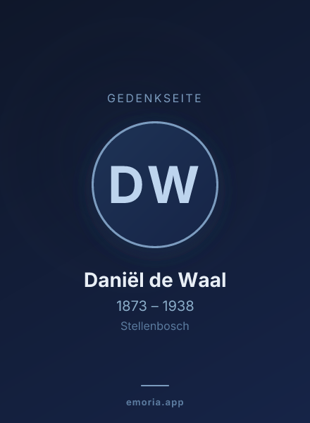 Gedenkportrait von Daniël de Waal